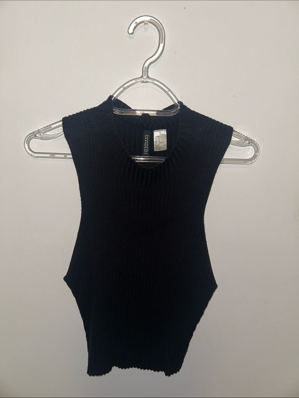 Express Black Ribbed Mock-Neck Tank
